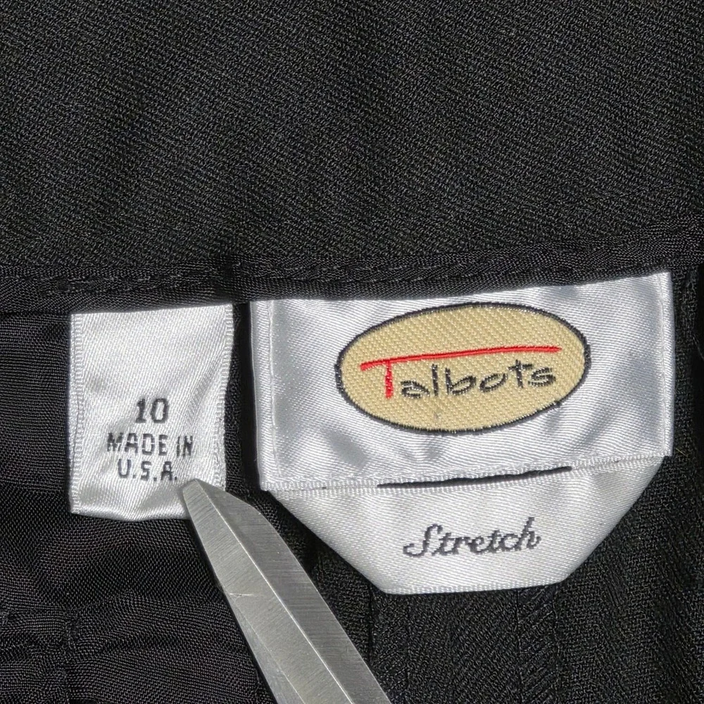 Vintage Talbots Stretch Dress Pants‎ Women's Size 10 Black Straight Leg